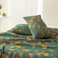 Ginkgo Leaf Cotton Reversible Quilt