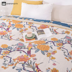 Blossoming Flower Cotton Gauze Lightweight Blanket