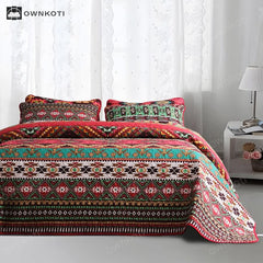 Bohemian Geometric Quilted Breathable Bedding Set(3PCS)