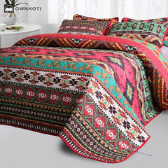 Bohemian Geometric Quilted Breathable Bedding Set(3PCS)