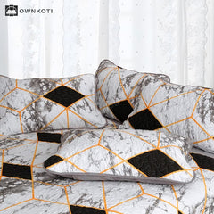 Marble Geometric Breathable Quilted Bedding Set(3PCS)