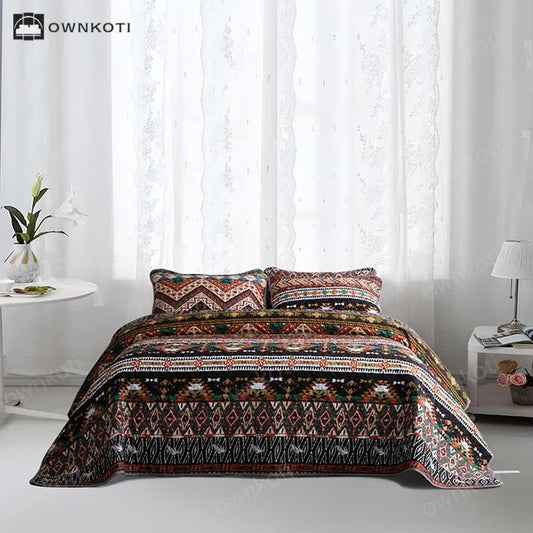 Bohemian Quilted Breathable Soft Bedding Set(3PCS)