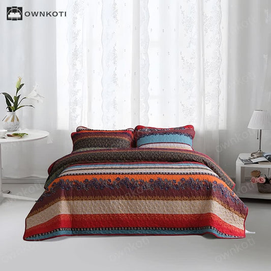 Bohemian Quilted Soft Coverlet Bedding Set(3PCS)