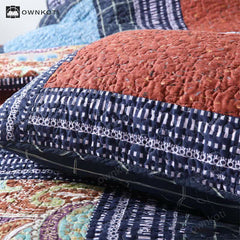 Retro Paisley Quilted Cotton Bedding Set(3PCS)