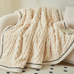 Thick Coral Fleece Reversible Throw Blanket