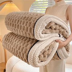 Thick Coral Fleece Reversible Throw Blanket