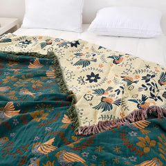 Pure Life Boho Breathable Flower Bird Reversible Quilt