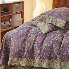 Floral Pattern Cotton Gauze Bedding Sets(4PCS)