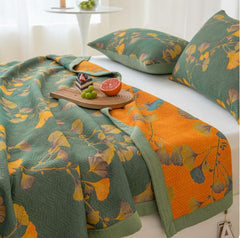 Ginkgo Leaf Cotton Reversible Quilt